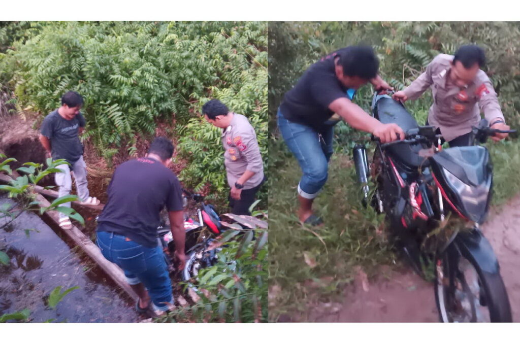 Ditemukan di Parit G Obos Ujung, Motor Siapa Ini?