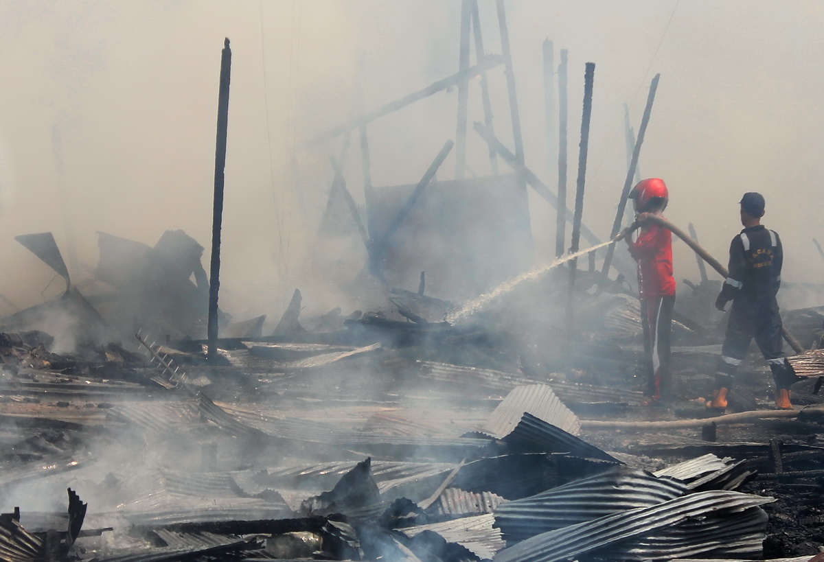 Sembilan Rumah di Kawasan Padat Penduduk Kota Pangkalan Bun Terbakar
