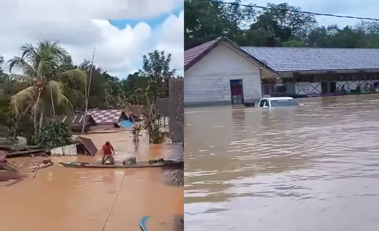 Belasan Rumah di Mandau Talawang Kapuas Hanyut Diterjang Banjir Bandang